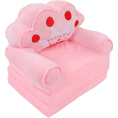Sillón Cama Plegable 2 En 1 Infantil Animales Felpa Rosa