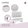 Rack TV mueble Lumax + panel rústico con estantes 55” Blanco/Blanco