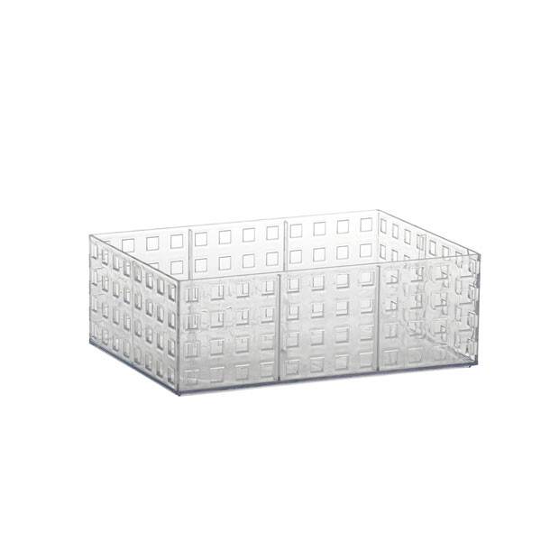 CAJA PLASTICA ORGANIZADORA APILABLE CRISTAL 23X16X8 CM. TRANSPARENTE