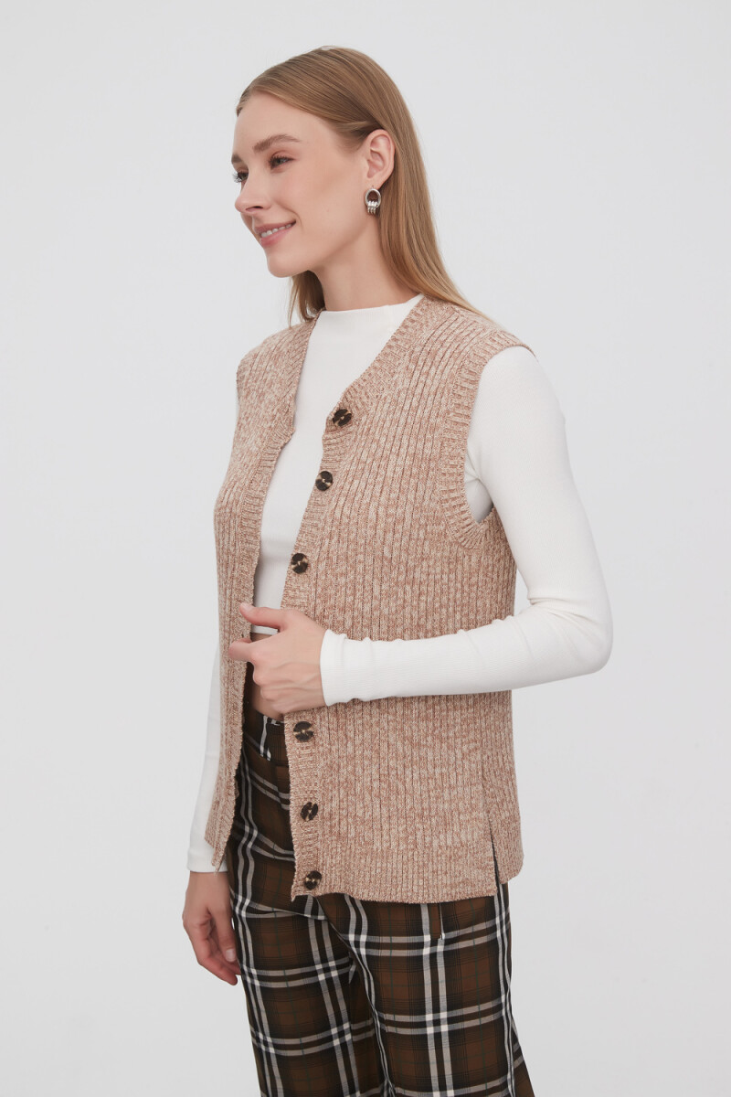 Chaleco Junela - Beige Melange 