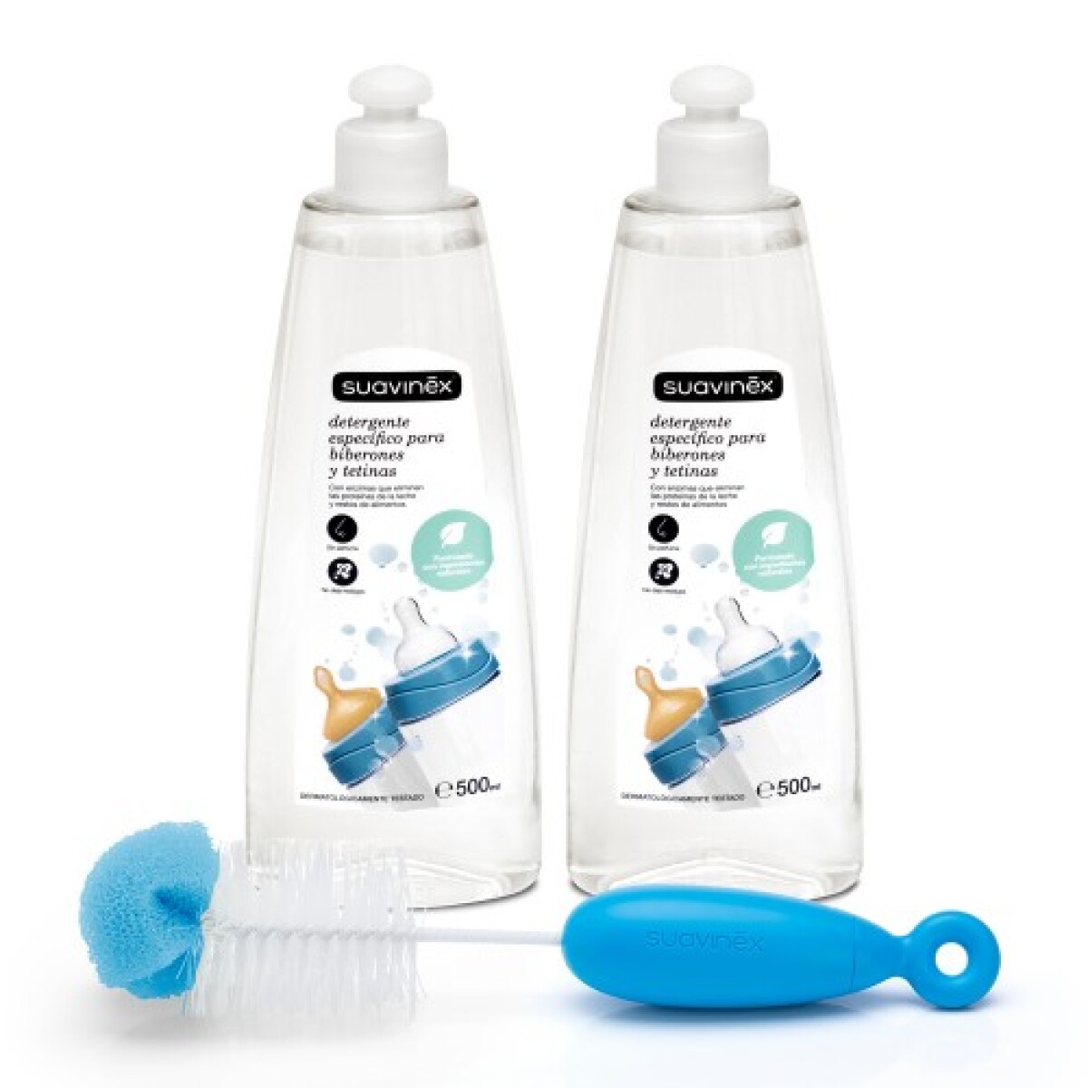 Suavinex Pack Detergente 500 Ml. + Cepillo Limpia Mamadera 