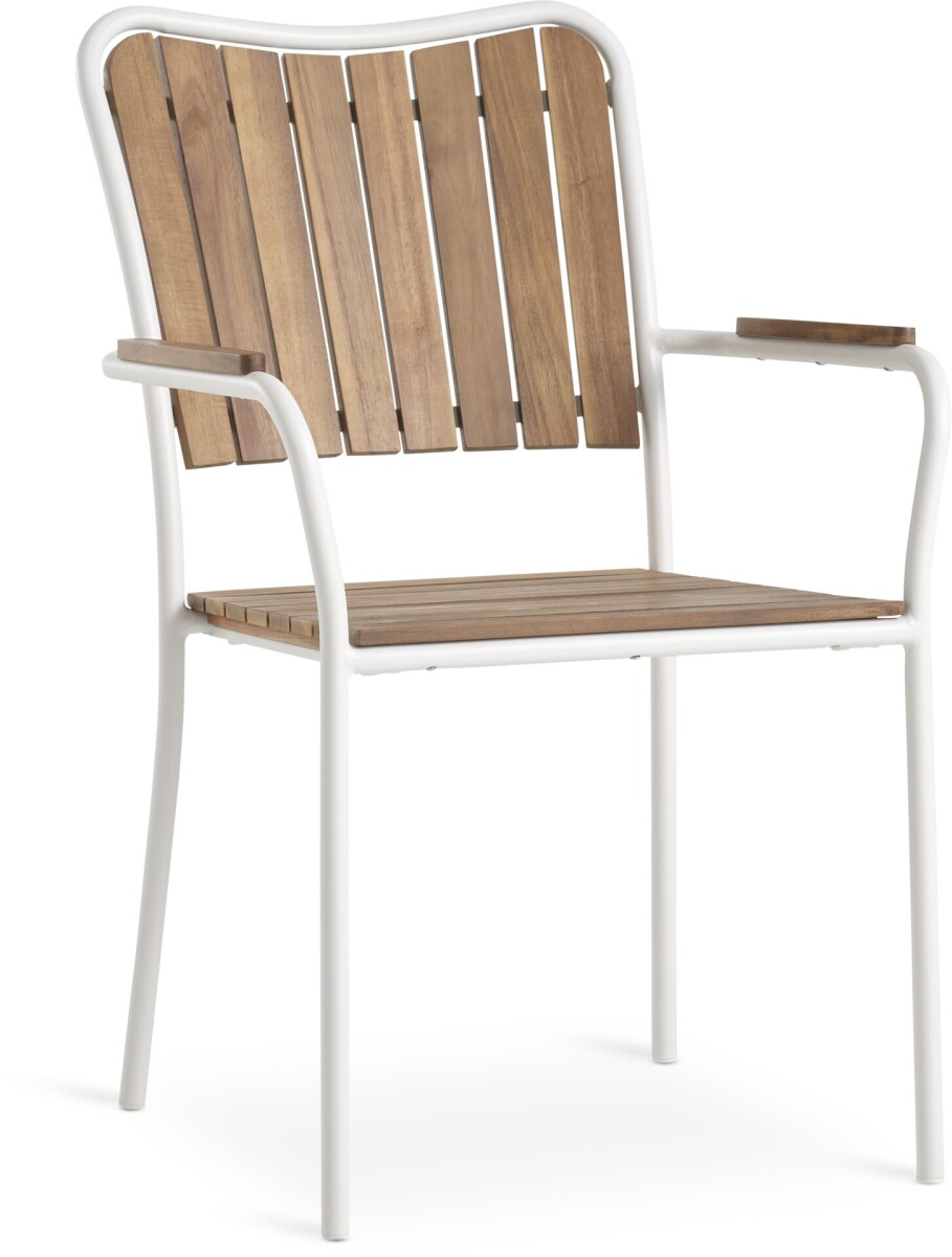 Silla apilable BASTRUP madera dura/bl 