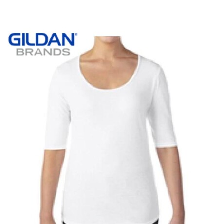 Camiseta Gildan Manga 3/4 Blanco