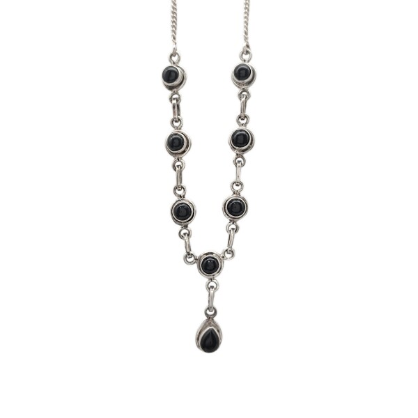 Conjunto gargantilla Ónix- Plata 925 - Piedra Ónix- CJ3060 Conpiedra