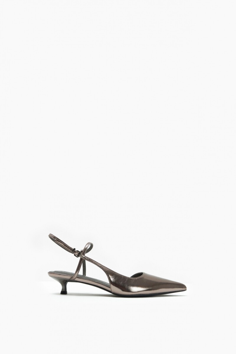 Zapato en punta destalonado - peltre 