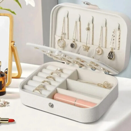 Joyero rectangular con hebilla - Chico 16x11x5cm Beige