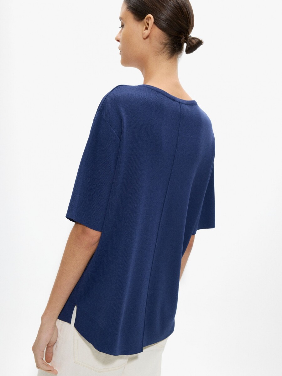 Jersey De Punto Manga Corta indigo