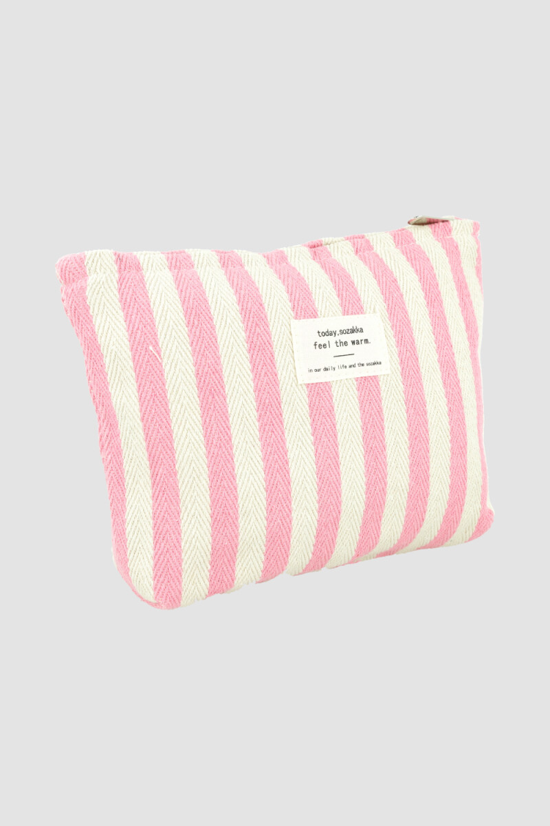 Pouch de playa rayas - Rosado 