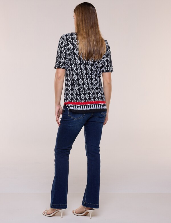 Remera Estampa Geométrica NEGRO/BLANCO