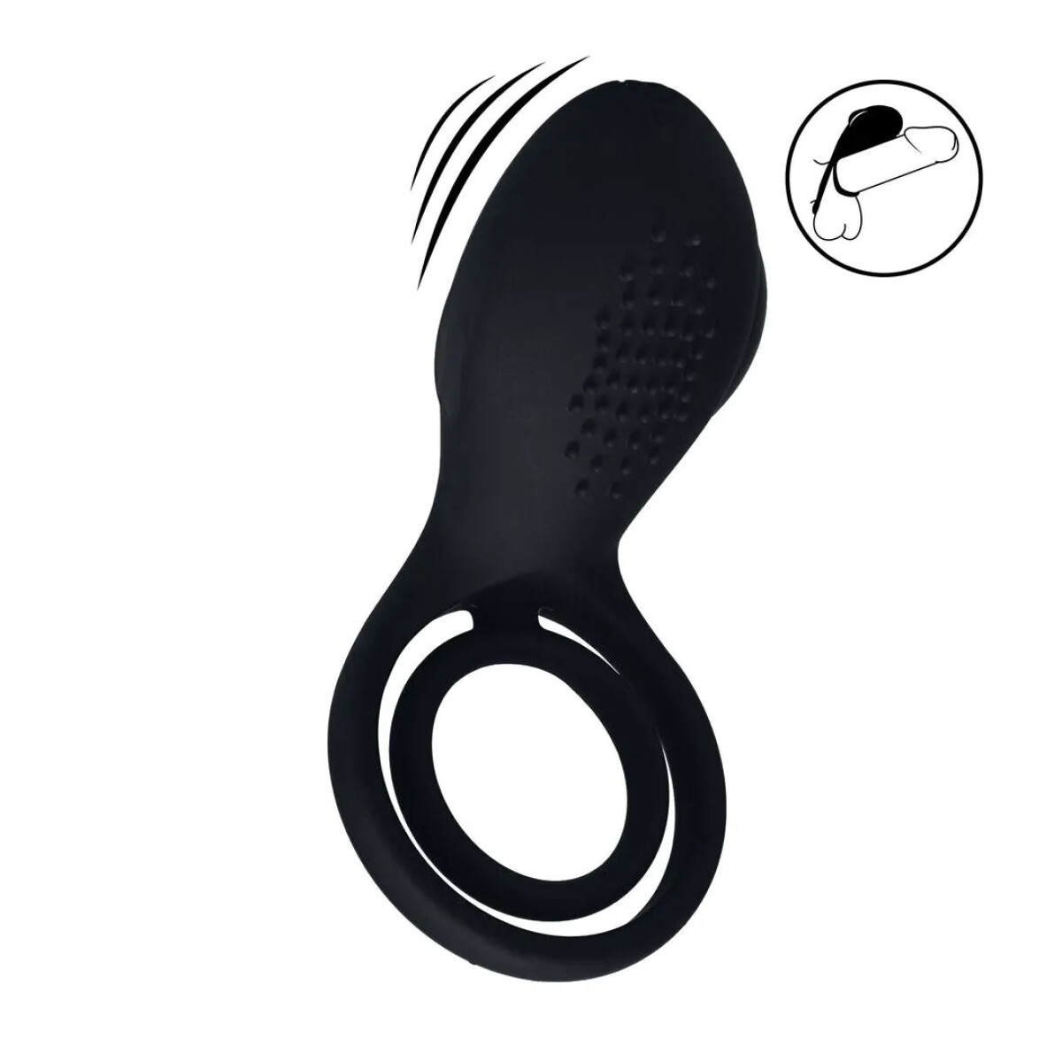 Vibrating Cock Ring W/Paw Stimulator - Black 