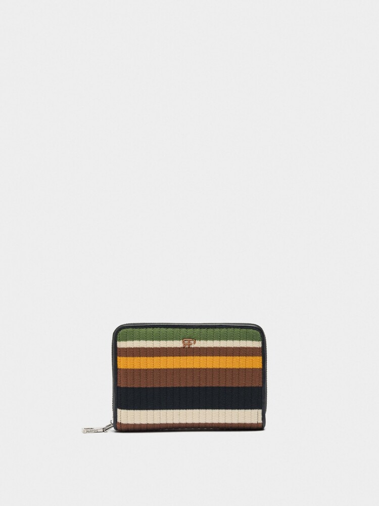Cartera De Punto Con Rayas S multicolor