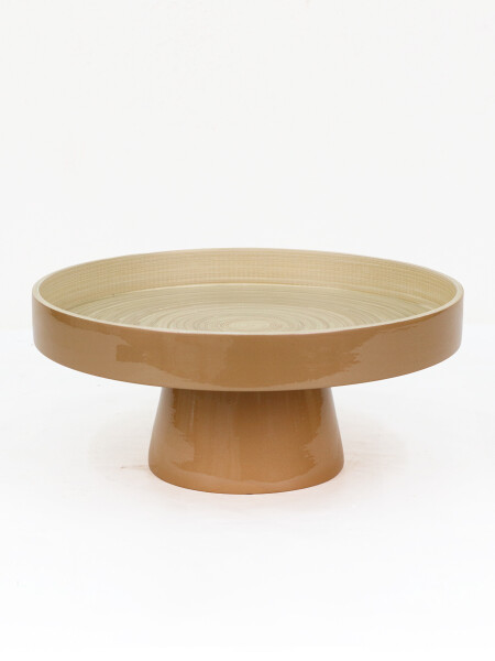 PORTA TORTA DE BAMBÚ DORADO