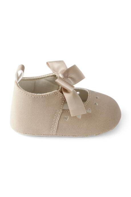 Guillerminas beige, con moña Sin color