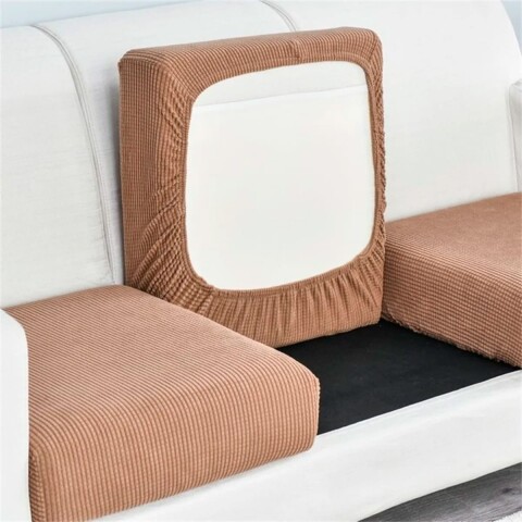 Funda para almohadón de sillón marrón