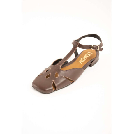 Sandalia Calada Cuero Chocolate