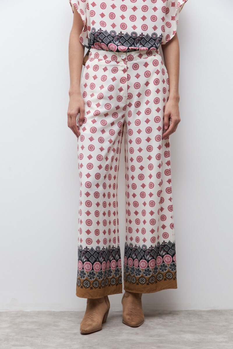 Pantalón estampado Aripé crudo
