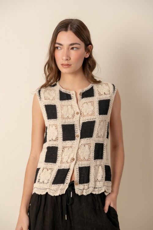 Top crochet damero Top crochet damero