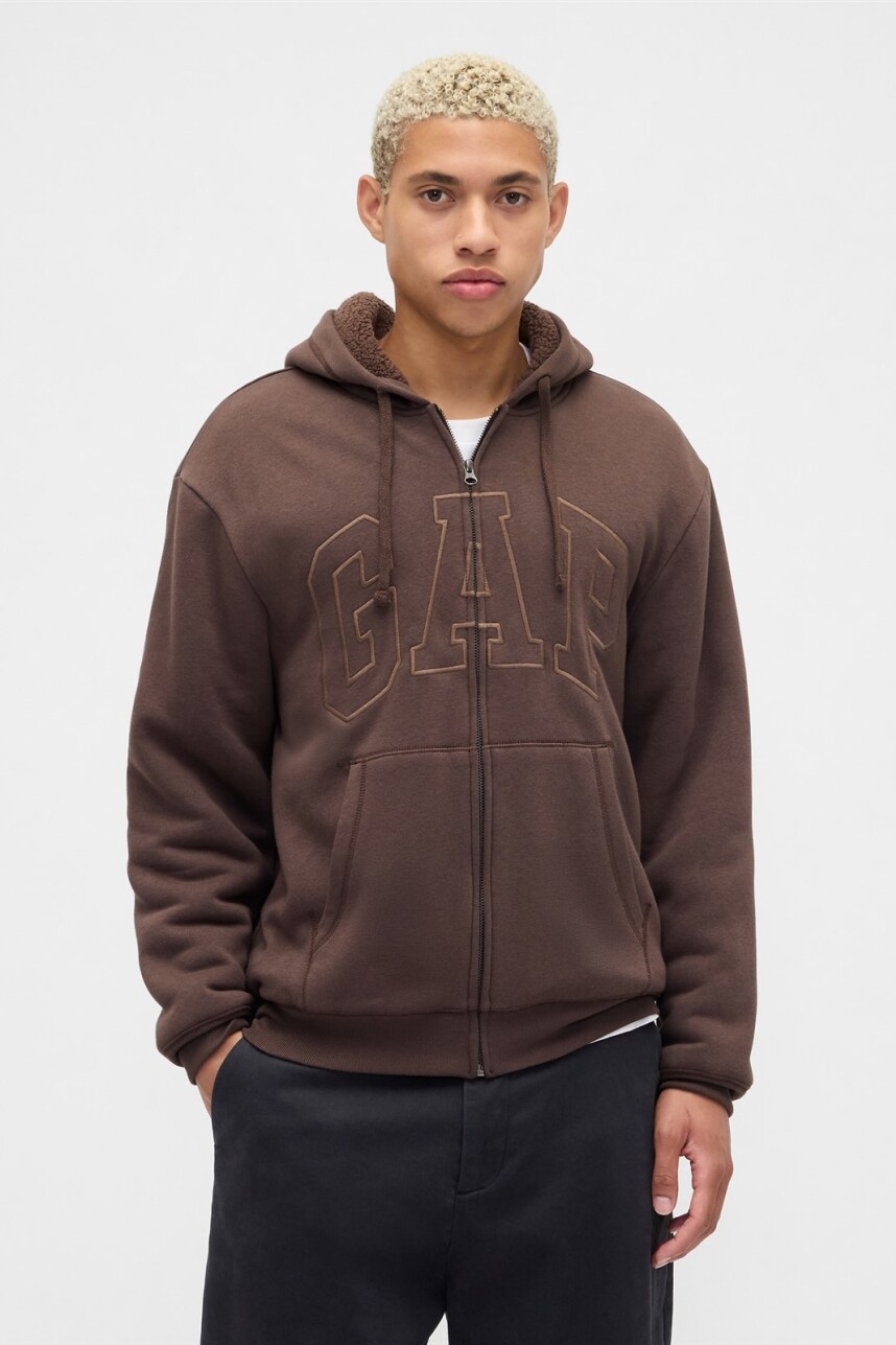 Canguro Con Corderito Logo Gap Hombre New Brown661