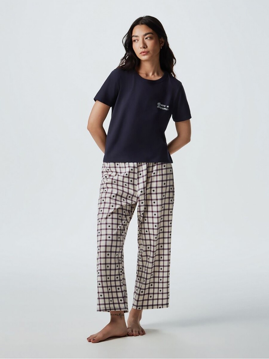 PIJAMA DE PANTALÓN LARGO - AZUL 