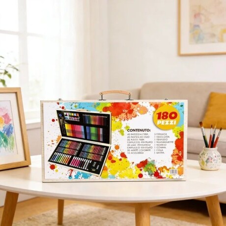 Set Arte Maleta Madera Escolar 180 Pcs Set Arte Completo Infantil Set Arte Maleta Madera Escolar 180 Pcs Set Arte Completo Infantil