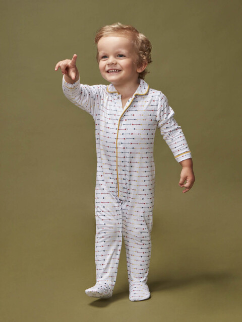 Pijama De Punto Estampado Blanco Optico