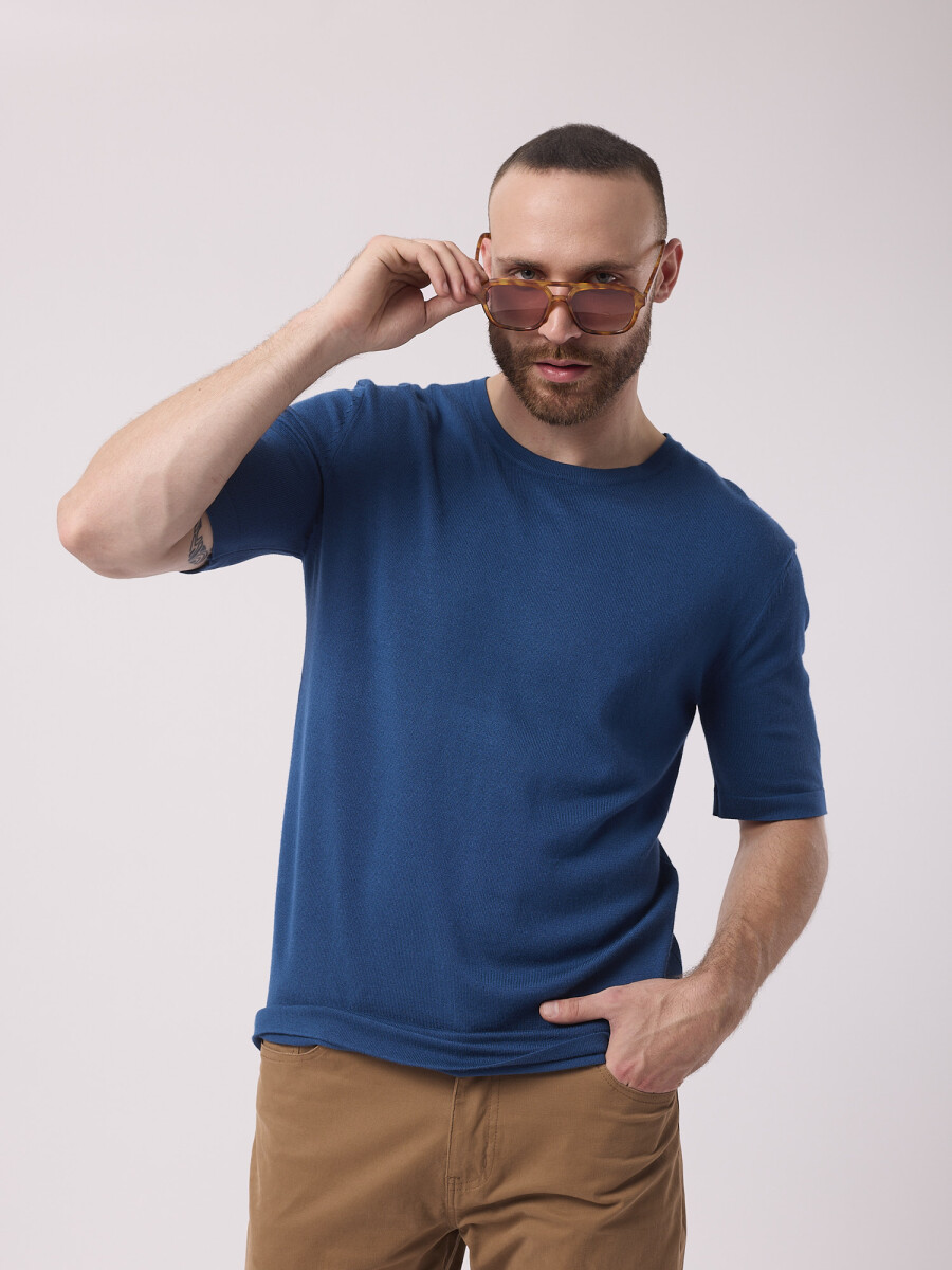 T-shirt tejida - petroleo 