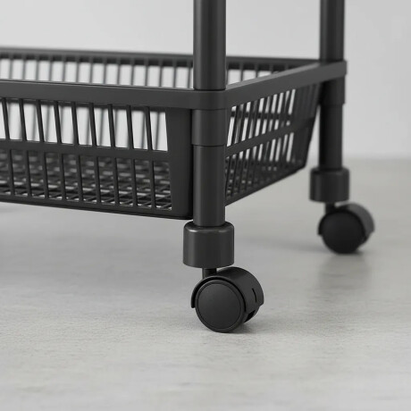 Estante Organizador 5 Pisos Con Ruedas Multiuso Cocina Baño Negro