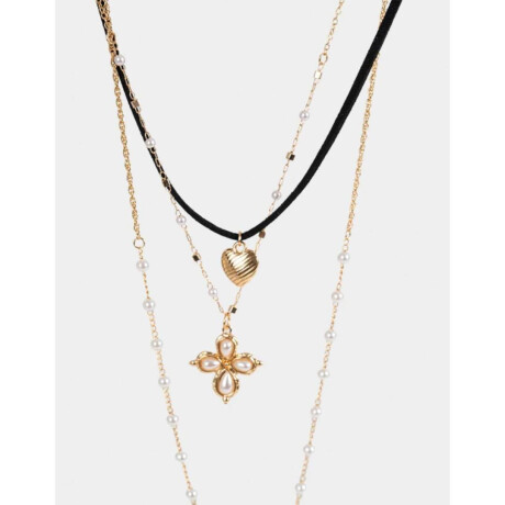 Collar Largo Con Cruz Dorado