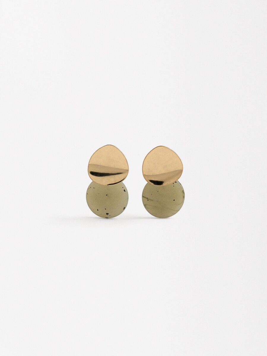 Pendientes Con Efecto Piedra blanco
