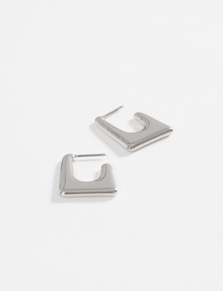 Aros rectangulares - plateado 