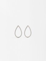 Pendientes Lágrima Con Circonitas plateado