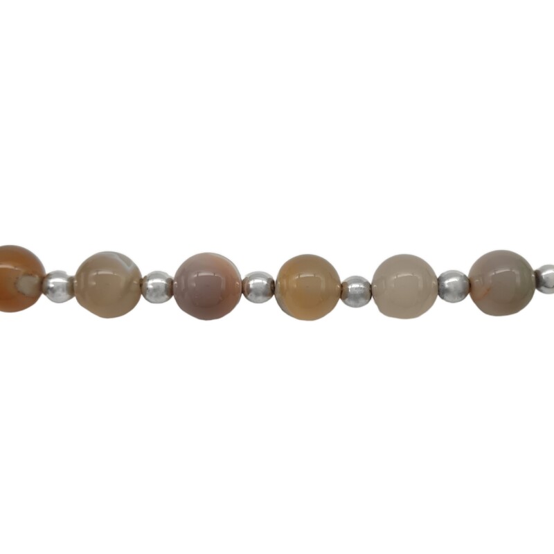 Pulsera bolitas-Plata 925-Piedra ágata-PU3013 conpiedra