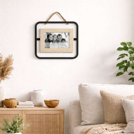 Portarretratos Simple Metal Y Madera 23X20X1 Cm