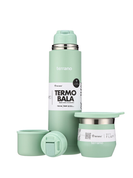 Kit Acero Bala - 750mL + Mate Flap Verde Agua