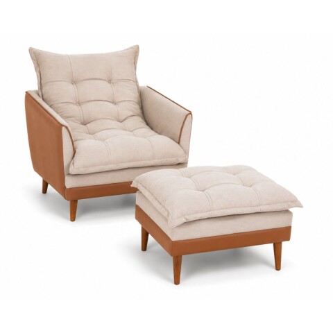 Poltrona Reclinable Classic + Puff Caramelo Poltrona Reclinable Classic + Puff Caramelo