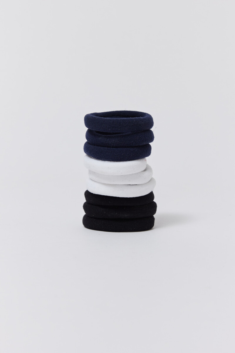 Pack x 9 gomitas - Azul Blanco Y Negro 