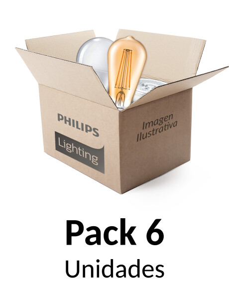 Pack 6 unidades lámparas LED Philips EcoHome Cálida 9W E27 Pack 6 unidades lámparas LED Philips EcoHome Cálida 9W E27