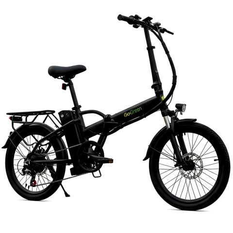 Bicicleta Electrica Gogreen Compact Pro Plegabl R20 350W 48V Variante Color Negro