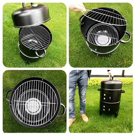 Ahumador Parrilla Barbacoa 3 En 1 Portátil A Carbón Cpg006010