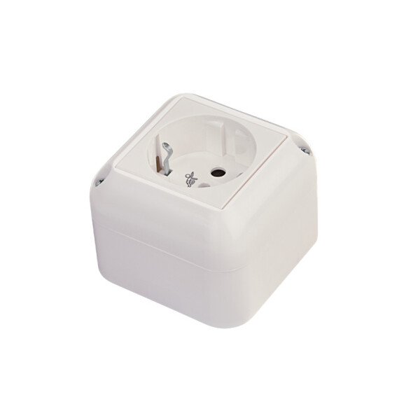 Caja ext. c/tomacorriente schuko 16A Presta blanco C51956