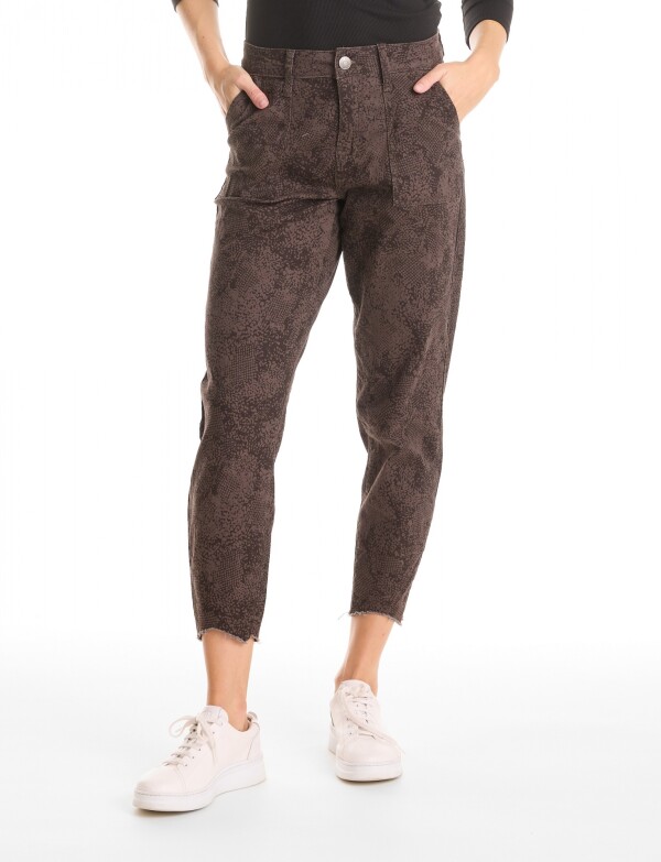 Pantalon Crop & Desflecado GRIS/MULTI