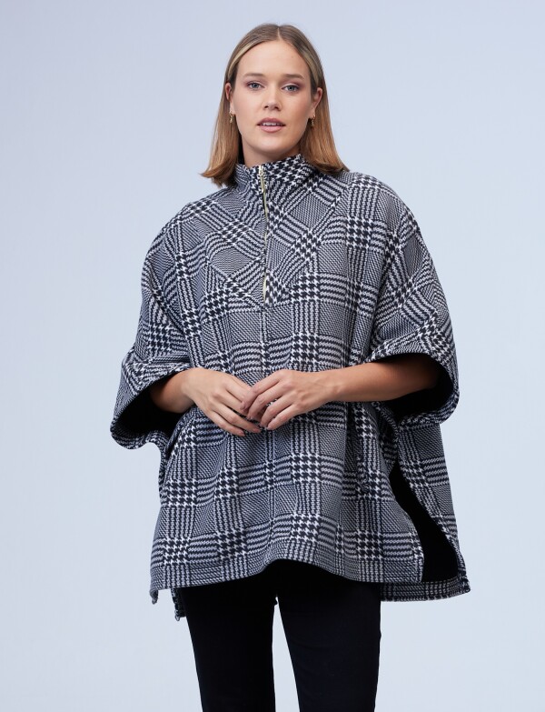 Poncho Zip NEGRO/BLANCO