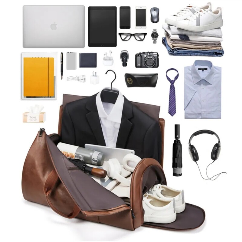 Bolso de cuero impermeable ideal para viajes Bolso De Cuero Impermeable Ideal Para Viajes