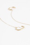 Aros acero con cadena dorado