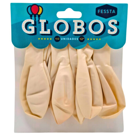 Globos X10 Tamaño R12 Blanco Perlado