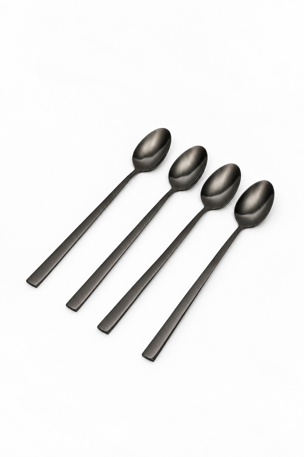 Cuchara Mango Largo Asher Set 4un. Negro Brillante Color Unico