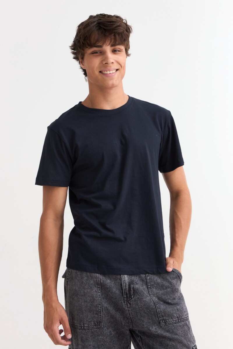 Remera básica manga corta - Azul marino 