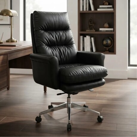 Silla de oficina Giratoria en Ecocuero Modelo Boss Negra Silla de oficina Giratoria en Ecocuero Modelo Boss Negra
