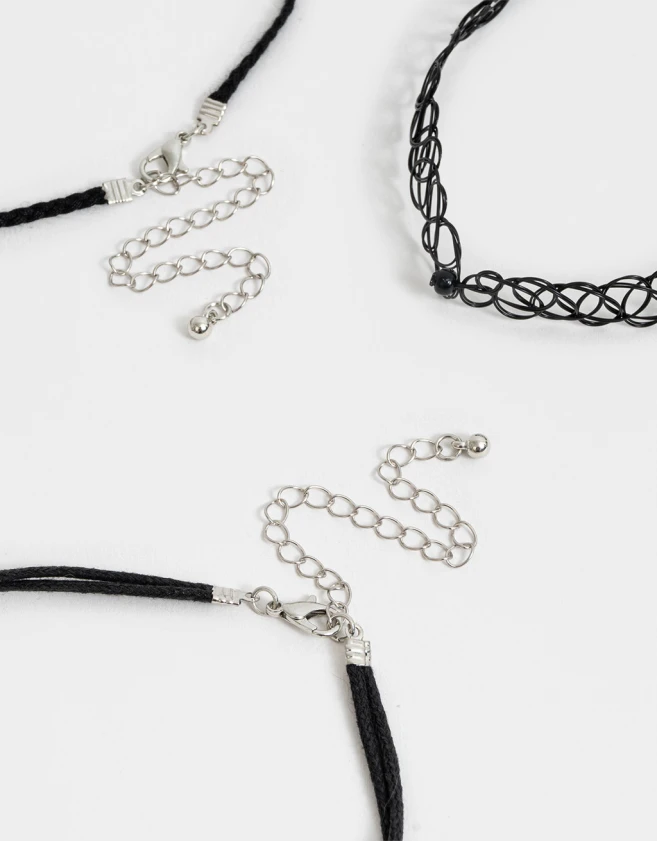 Chokers Moonstone Set De Chokers - Plateado