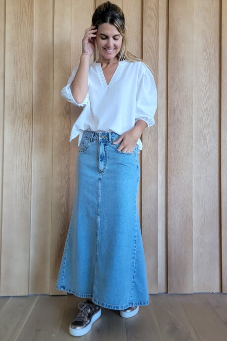 Pollera Alaska Denim Celeste
